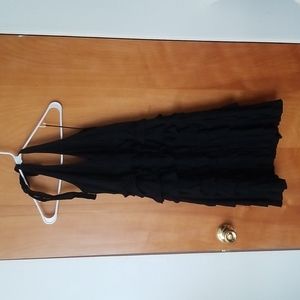 Halter black ruffle express dress